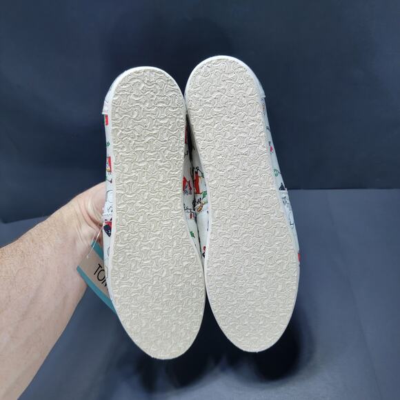 (NEW) TOMS Belmont Holiday Cats Print Ortholite Flats - Picture 4 of 5
